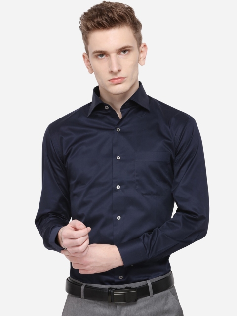 JADE BLUE Men Blue Slim Fit Solid Formal Shirt