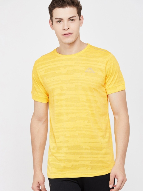 

Kappa Men Yellow Printed Slim Fit Round Neck T-shirt