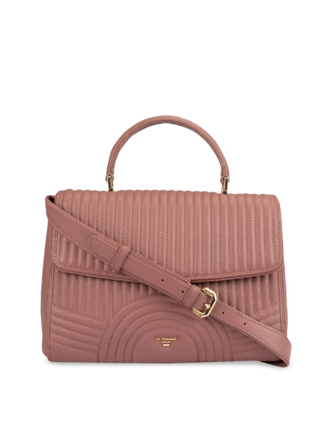 

Da Milano Pink Textured Handheld Leather Bag
