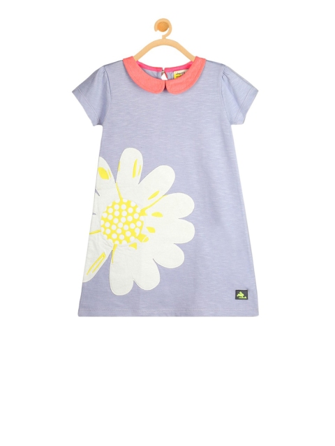 

Cherry Crumble Girls Grey Floral Printed A-Line Dress