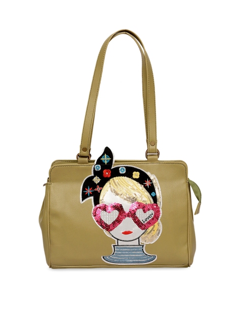 

Pink Potato Beige Embellished Shoulder Bag