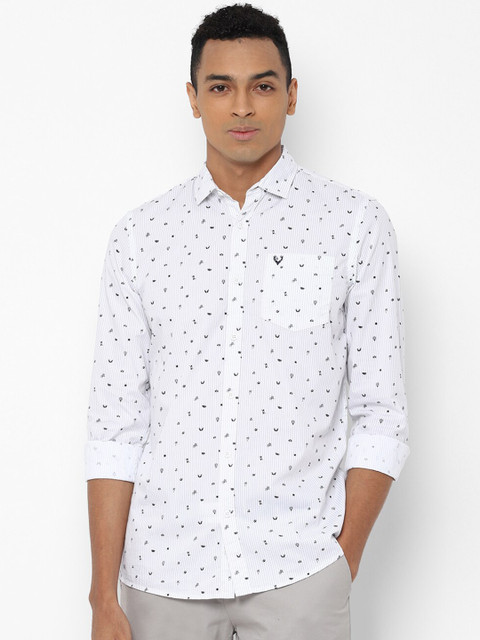 

Solly Jeans Co. Men White & Black Regular Fit Printed Casual Shirt