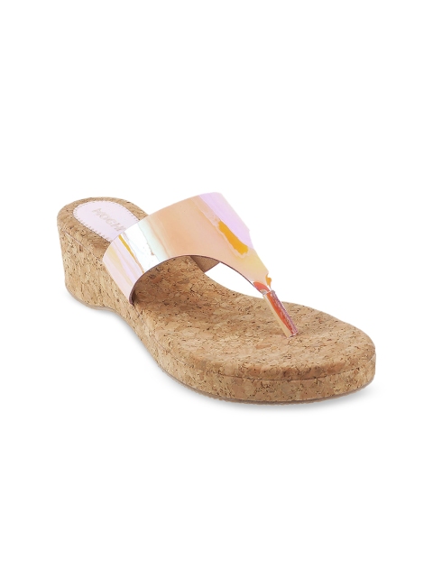 

Mochi Women Orange Printed Wedges