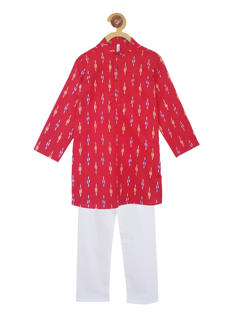 

Campana Boys Red & White Printed Kurta with Pyjamas