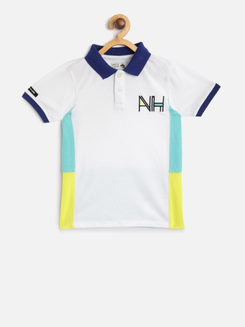 

Cherry Crumble Kids White Solid Polo Collar T-shirt