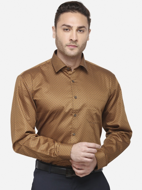 

JADE BLUE Men Brown Regular Fit Printed Formal Shirt