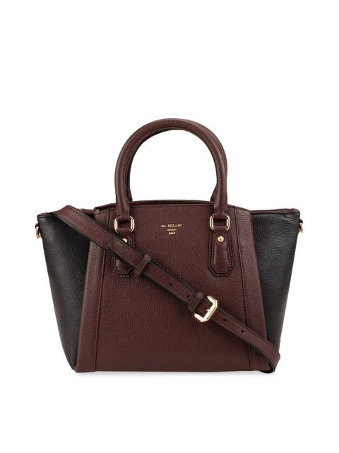 

Da Milano Brown & Black Colourblocked Leather Handbag