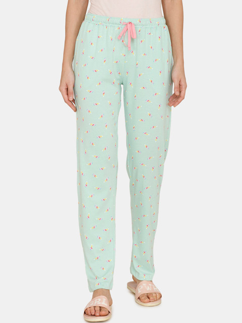 

Zivame Women Green Printed Lounge Pant