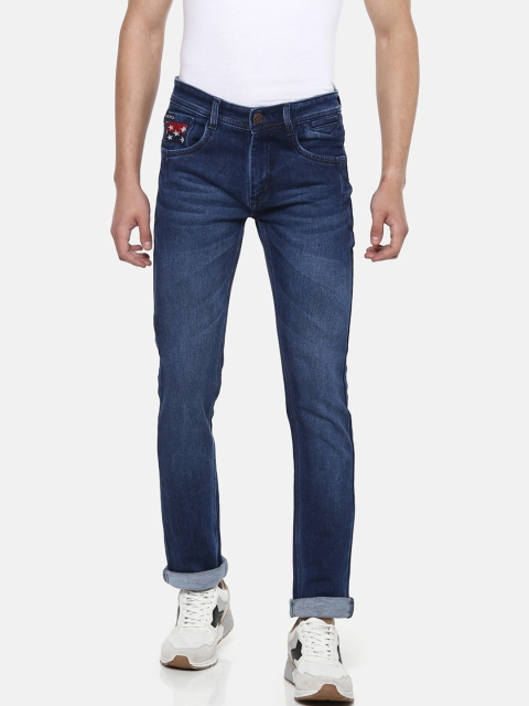 

Routeen Men Navy Blue Slim Fit Mid-Rise Clean Look Jeans