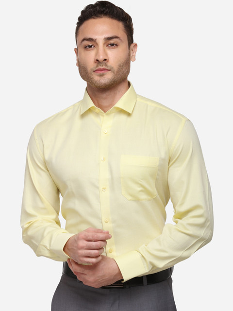 

JADE BLUE Men Yellow Regular Fit Solid Formal Shirt