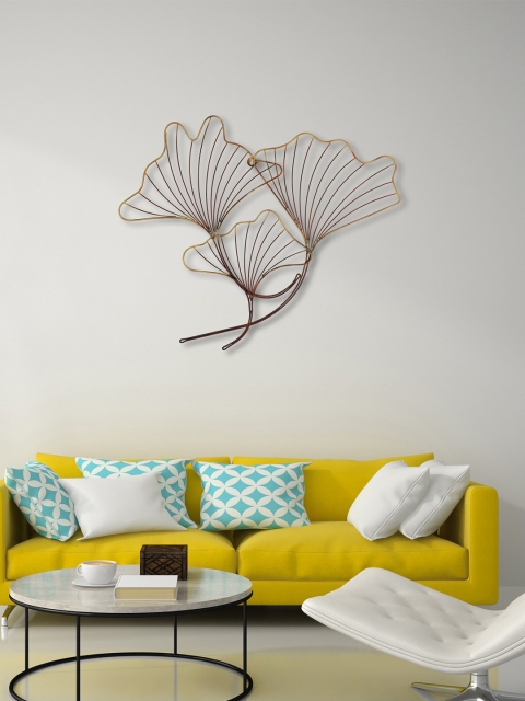 

Aapno Rajasthan Gold-Toned Floral Texured Iron Wire Wall Decor