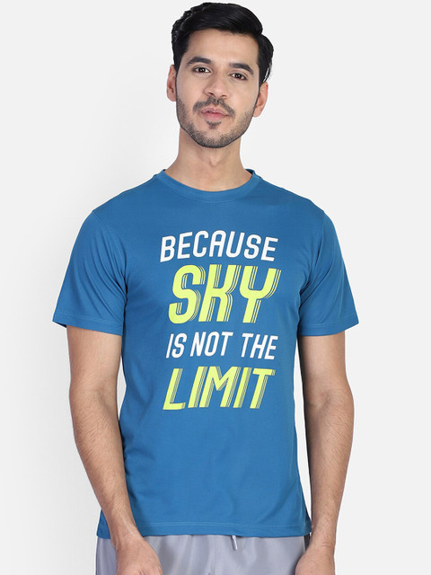 

Yuuki Men Blue & Yellow Printed Round Neck T-shirt