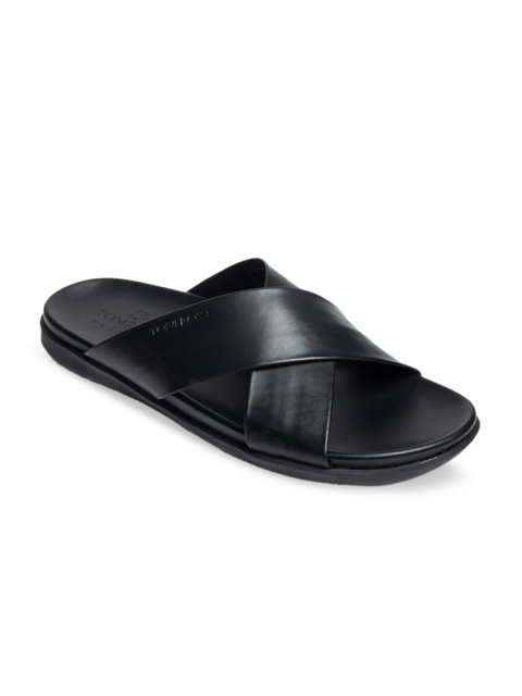 

TONI ROSSI Men Black Leather Sandals