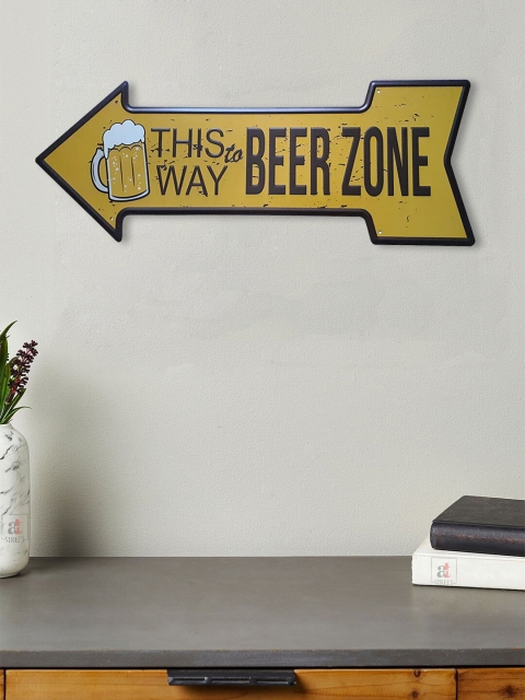 

Art Street Yellow & Black This Way to Beer Zone Wall Hanging