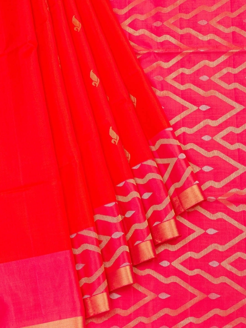 

Vijayalakshmi Silks Red & Pink Pure Silk Printed Saree