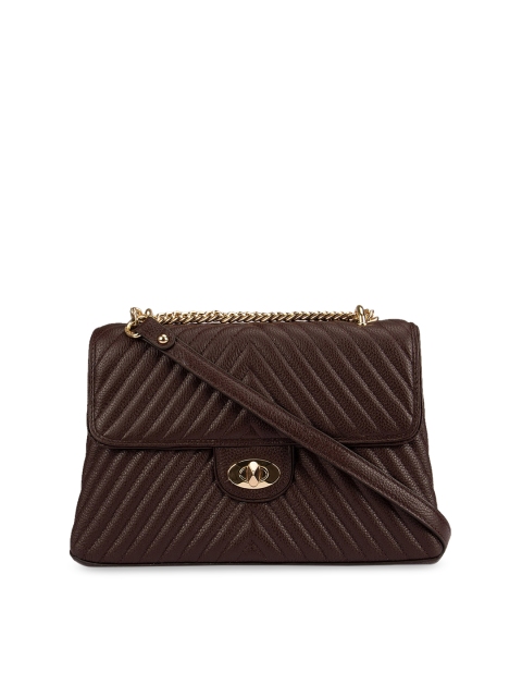 

Da Milano Brown Textured Leather Sling Bag