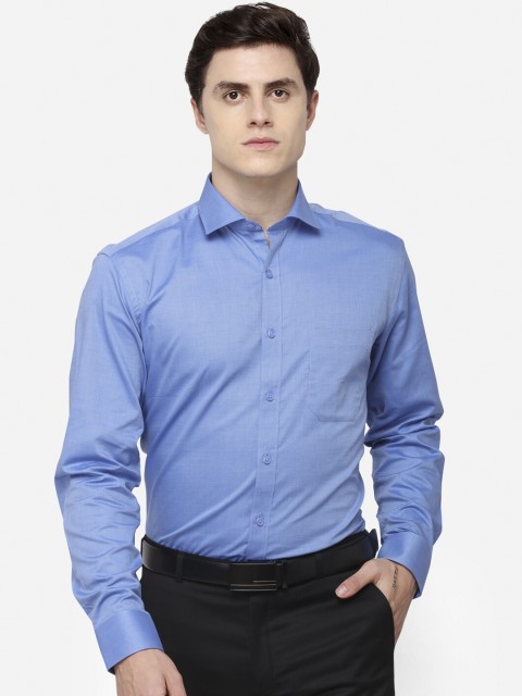 

JADE BLUE Men Blue Regular Fit Self Design Formal Shirt