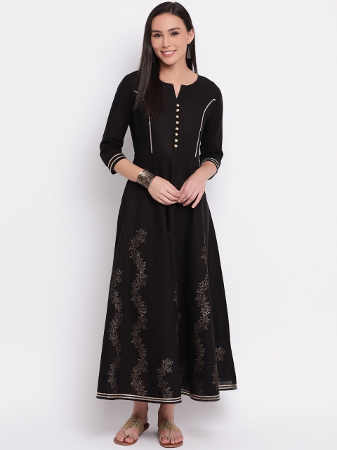 

Shakumbhari Women Black Printed Maxi Dress