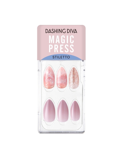 

Dashing Diva Pink Stiletto My Heroin Magic Press On Artificial Nails
