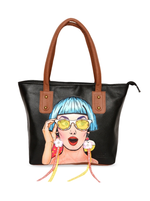 

Pink Potato Black Embellished Tote Bag