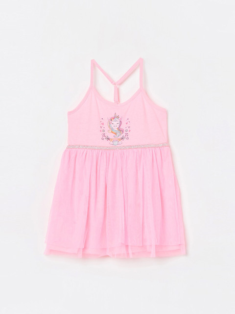 

Juniors by Lifestyle Girls Pink Printed A-Line Dress