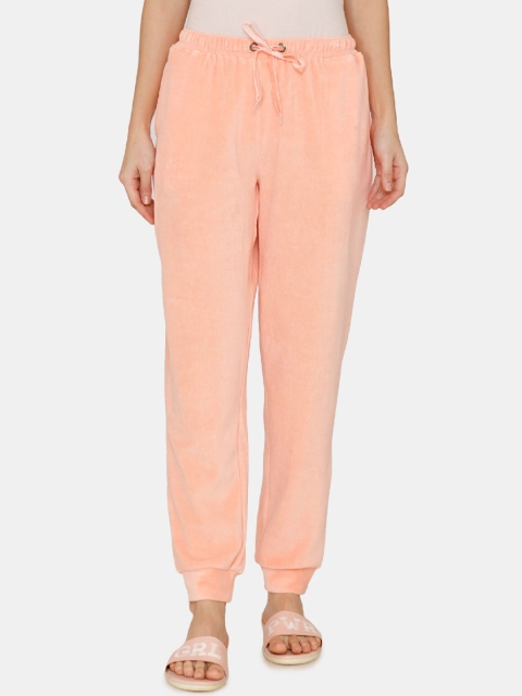 

Zivame Women Peach-Coloured Solid Lounge Pant