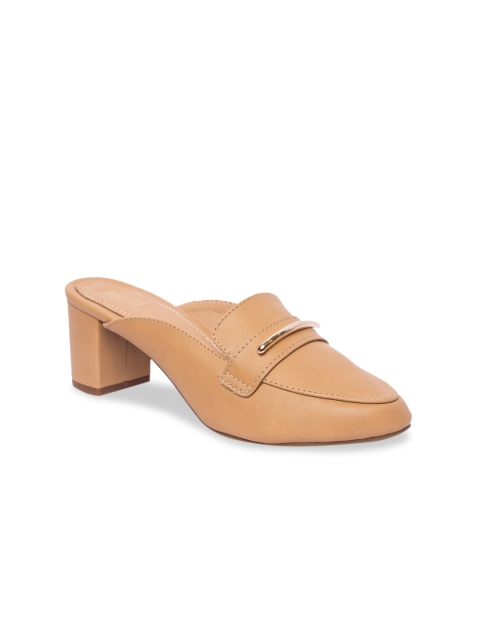 

Inc 5 Women Beige Solid Mules
