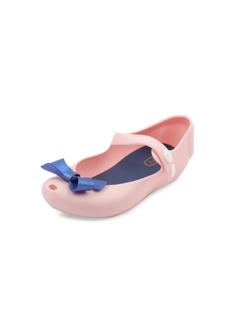 

Yellow Bee Girls Pink Embellished Rubber Ballerinas