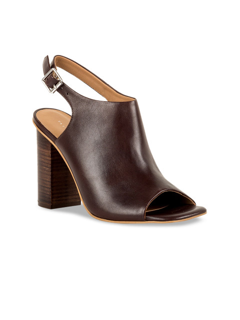 

Vanilla Moon Women Brown Solid Leather Peep Toes