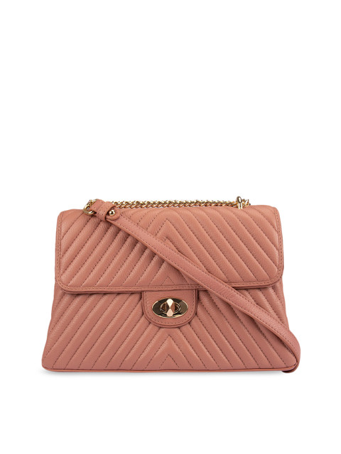 

Da Milano Pink Textured Leather Sling Bag