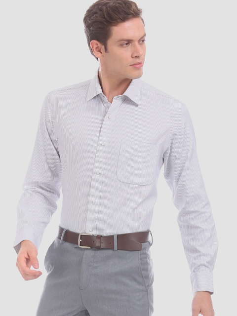 

Arrow Men White Regular Fit Striped Formal Shirt