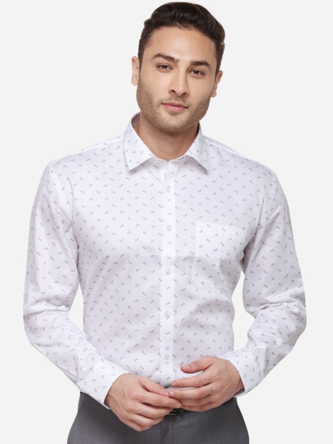

JADE BLUE Men White & Grey Regular Fit Printed Formal Shirt