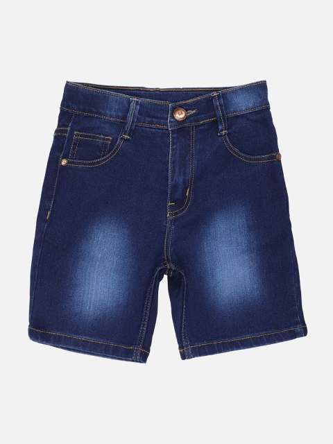 

PROTEENS Boys Blue Solid Regular Fit Denim Shorts