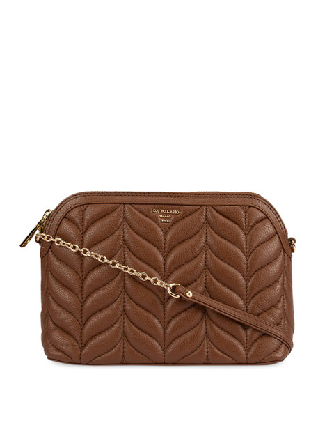 

Da Milano Brown Solid Leather Sling Bag