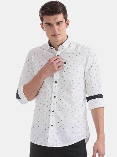 

Arrow Men White Slim Fit Printed Casual Shirt