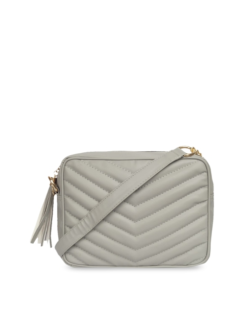 

Lychee bags Grey Textured Sling Bag