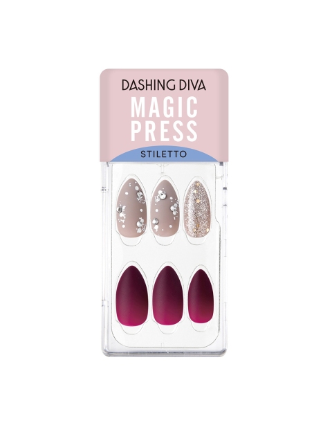 

Dashing Diva Pink Shiny Mulberry Stiletto Magic Press On Nails