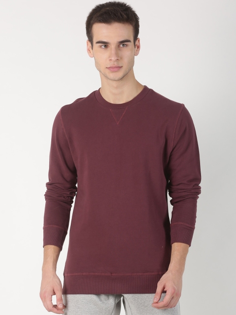 

Soul Space Men Maroon Solid Organic Cotton Sweatshirt
