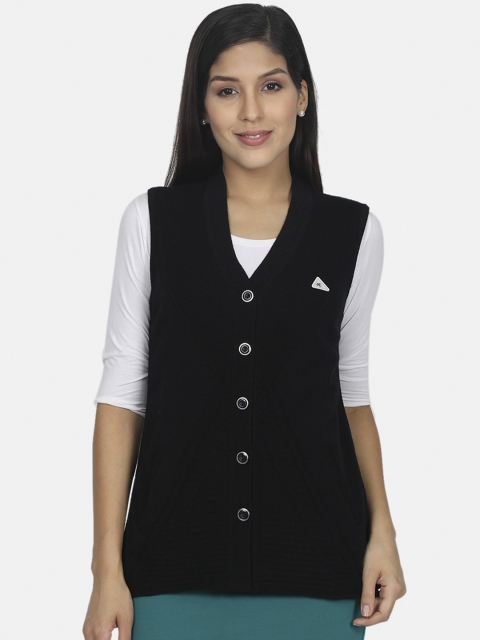 

Monte Carlo Women Black Solid Cardigan Sweater