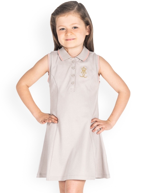 

Cherry Crumble Girls Grey Solid Sheath Dress