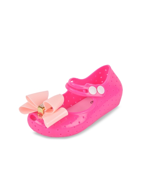 

Yellow Bee Girls Peach-Coloured Textured Rubber Ballerinas