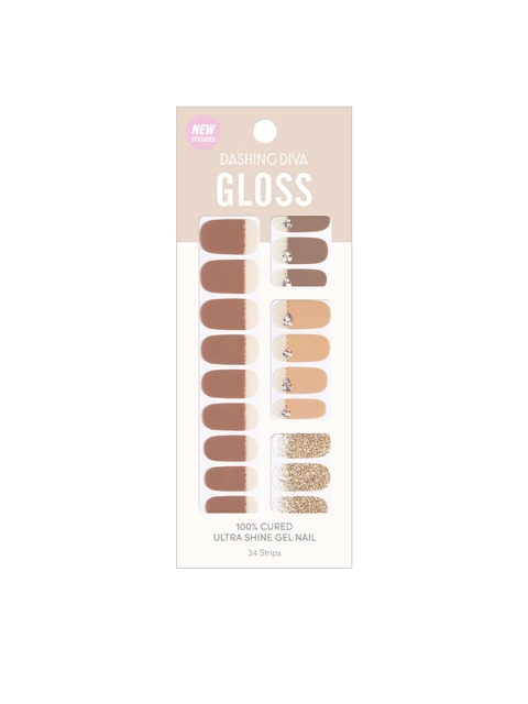 

Dashing Diva Set Of 34 Gloss Trench Coat in 11 Sizes Artificial Nails, Pink