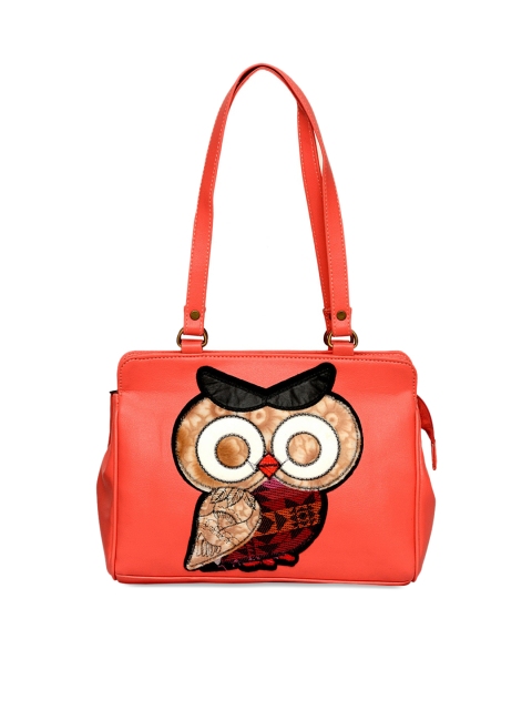 

Pink Potato Coral Self Design Shoulder Bag