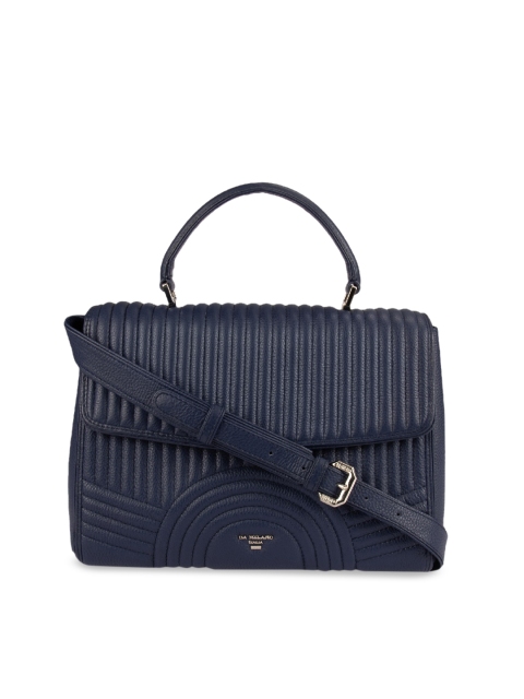 

Da Milano Navy Blue Textured Leather Satchel