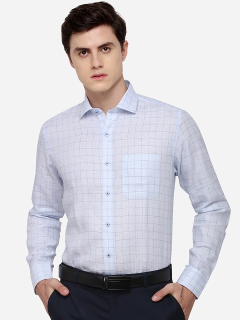 

JADE BLUE Men Blue Regular Fit Checked Formal Shirt