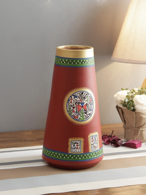 Aapno Rajasthan Red Worli Style Handcrafted Terracotta Vase