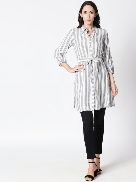 

HUUR Women's Blue & White Striped Tunic