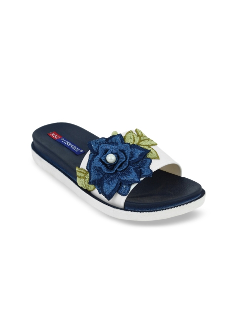

MSC Women Blue Embellished Sliders