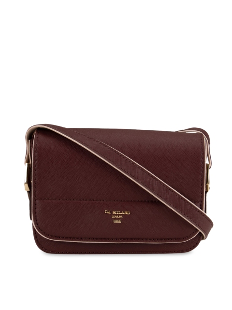 

Da Milano Maroon Solid Leather Sling Bag