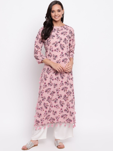 

Napra Women Pink Floral Printed A-Line Kurta